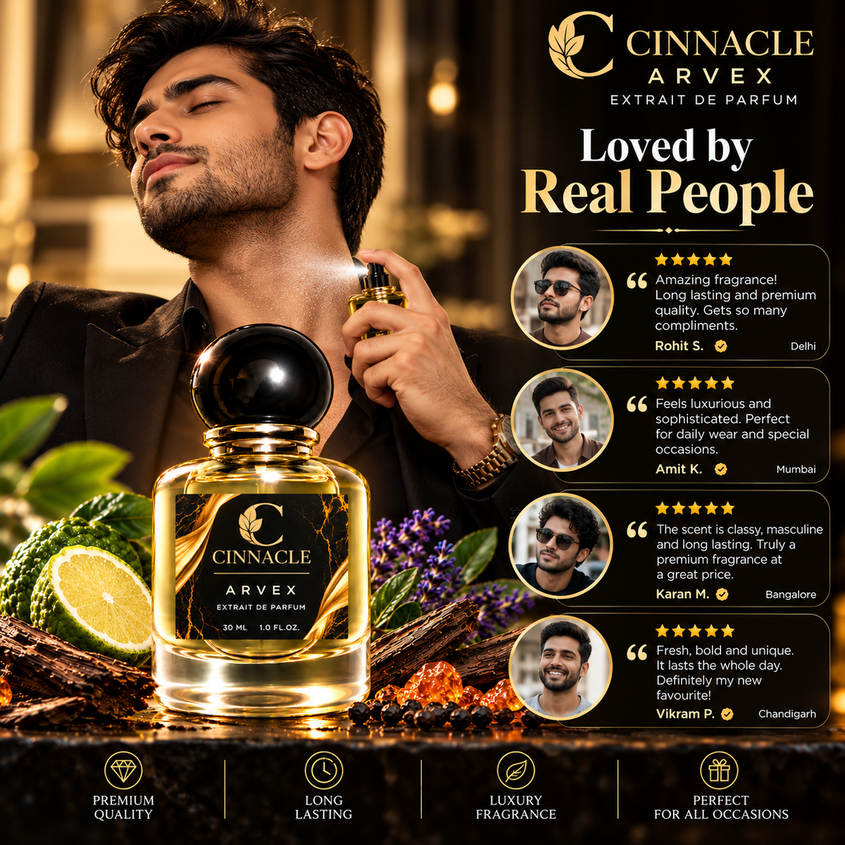 CINNACLE ARVEX — Extrait de Parfum for Men | 30 ML